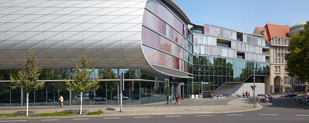 Fassade des Vierten Erweiterungsbaus der Deutschen Nationalbibliothek in Leipzig Fassade des Vierten Erweiterungsbaus der Deutschen Nationalbibliothek in Leipzig